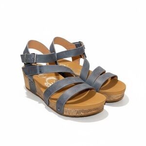 Gypsy Jazz Denim Blue Wedge Sandals